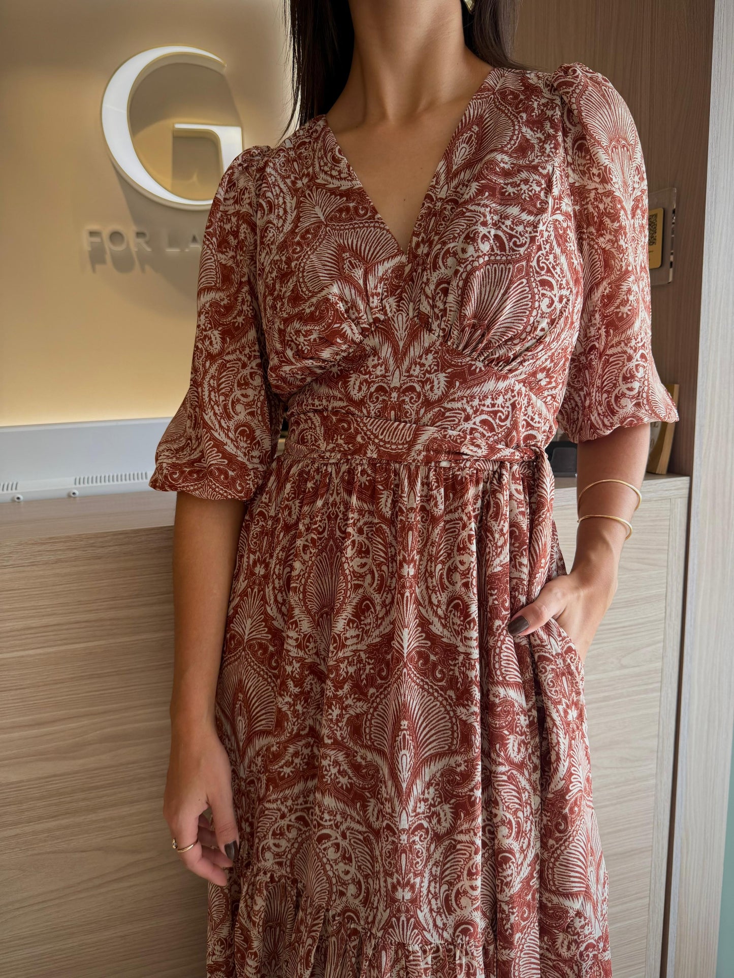 Vestido Paisley Terra c/ Amarração