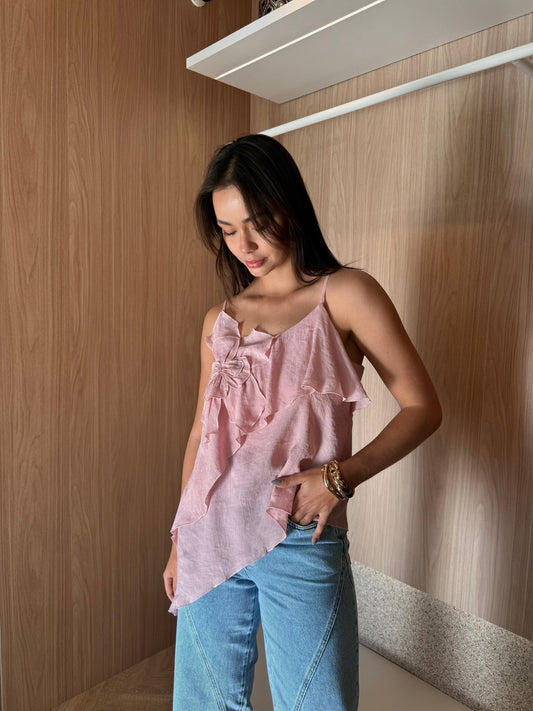 Blusa c/flor Jasmin Rosa