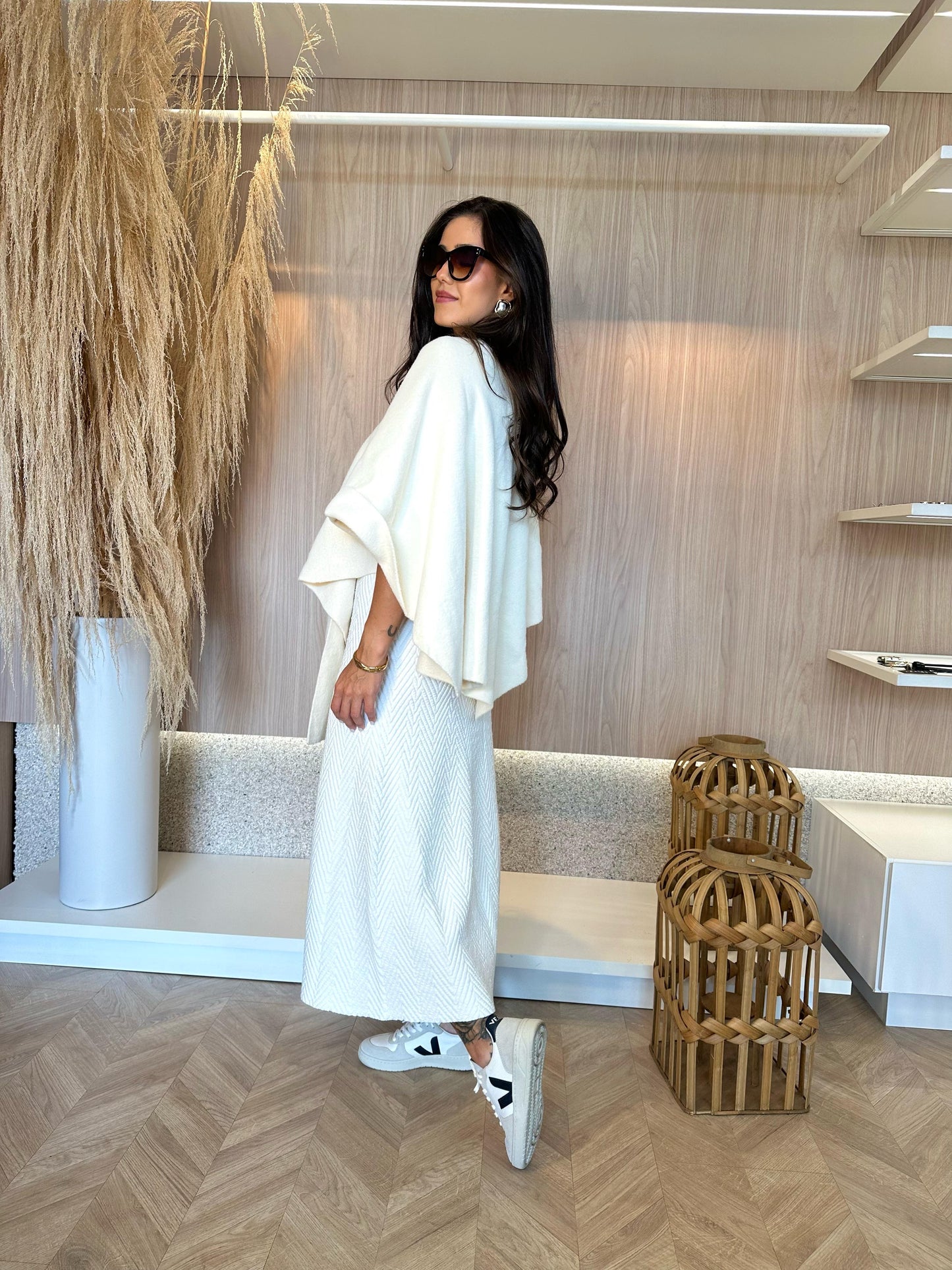 Saia Evasê Texturizada off