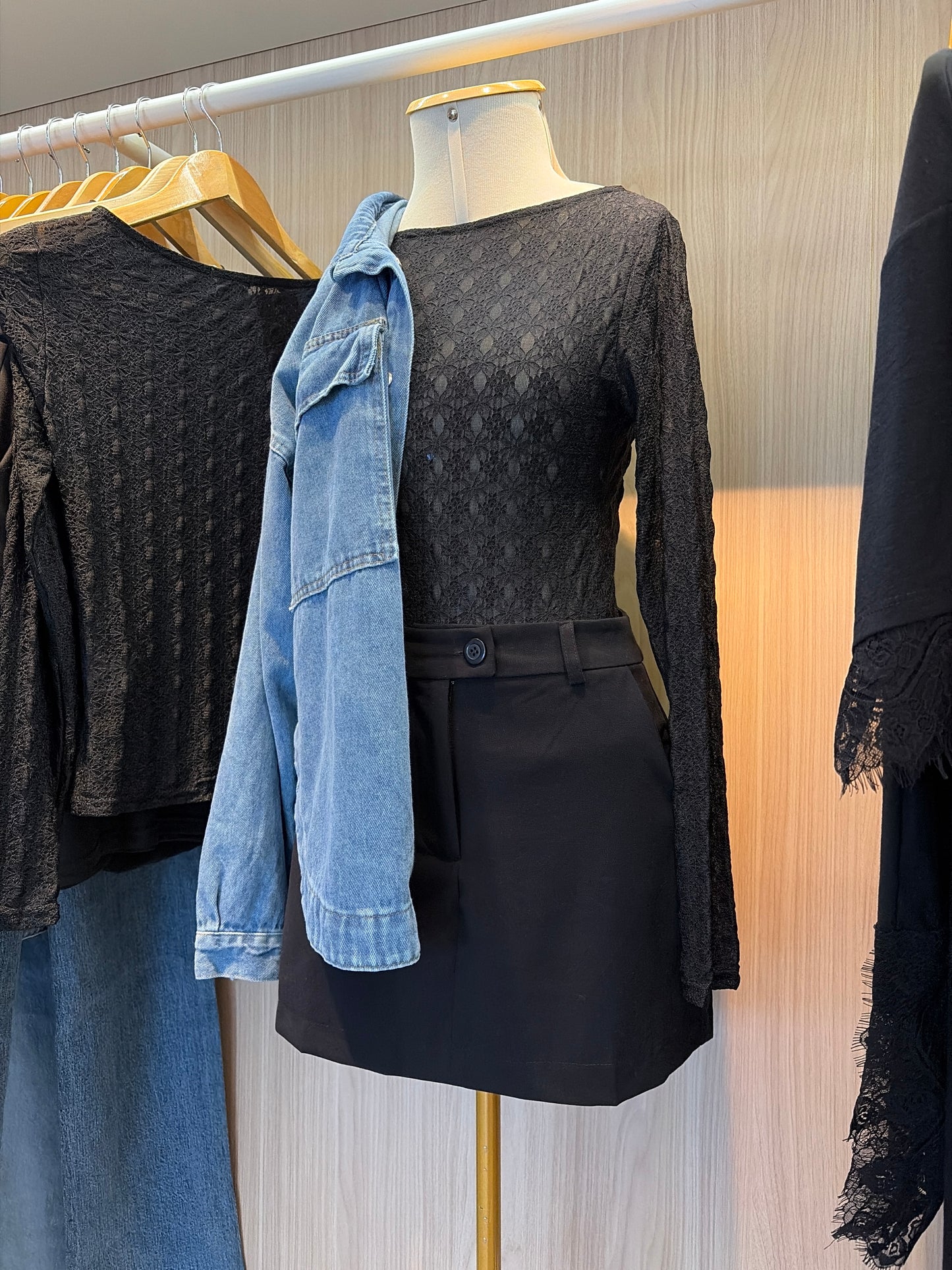 Short Saia Preto Alfaiataria