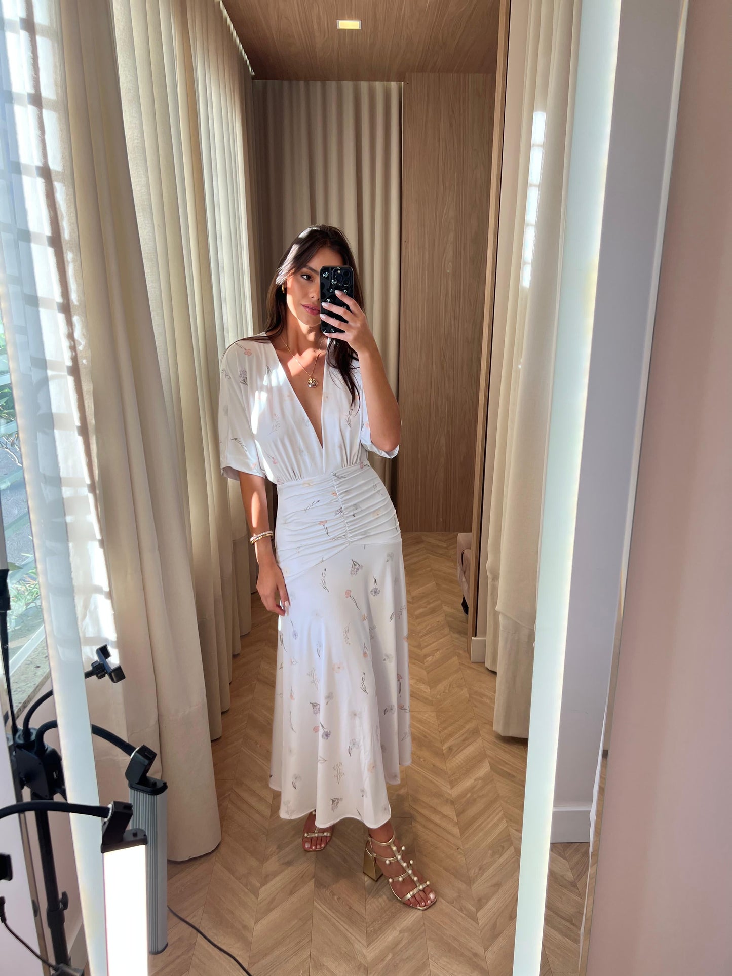 Vestido Longo Estampado Jardim