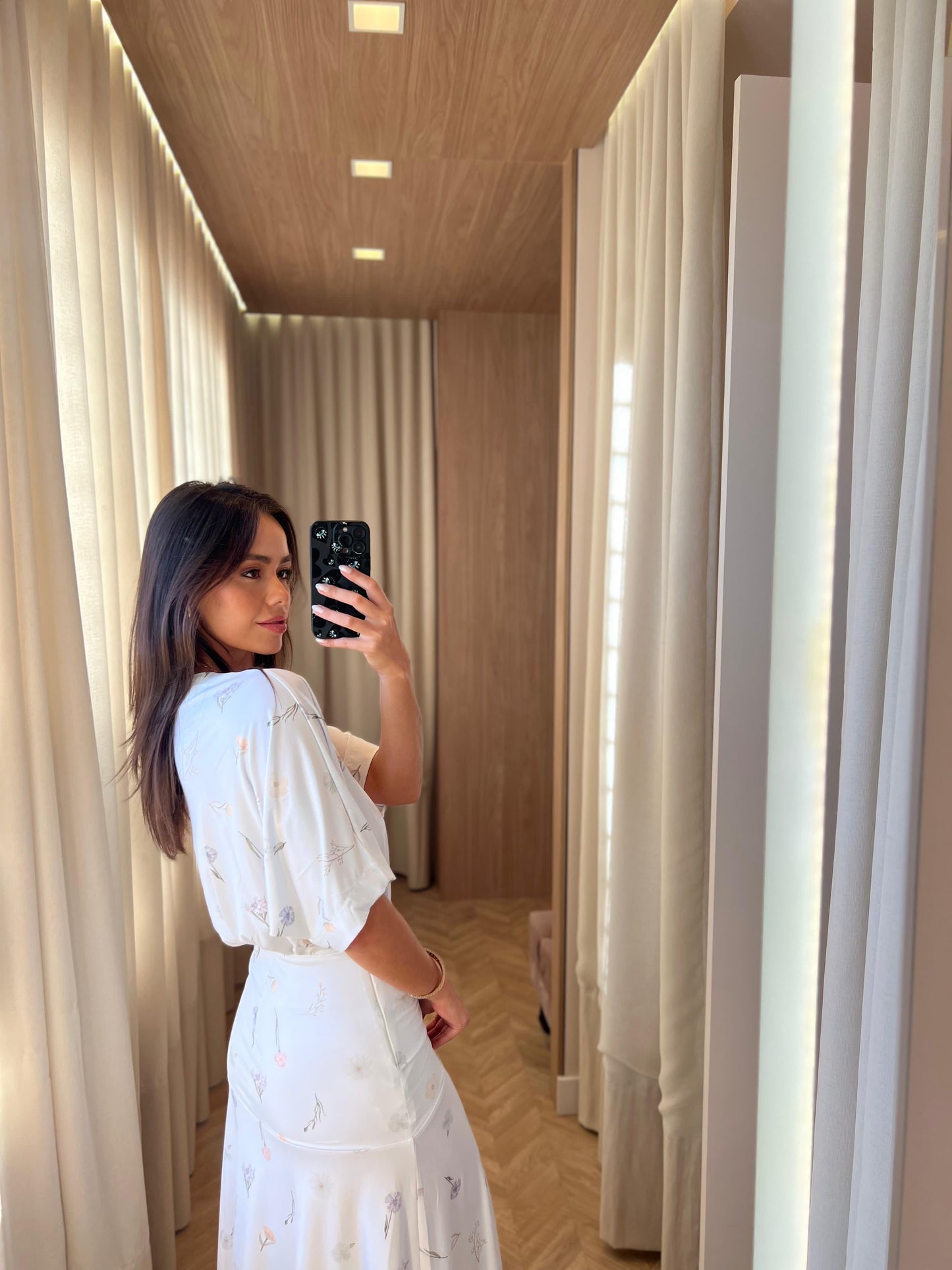 Vestido Longo Estampado Jardim