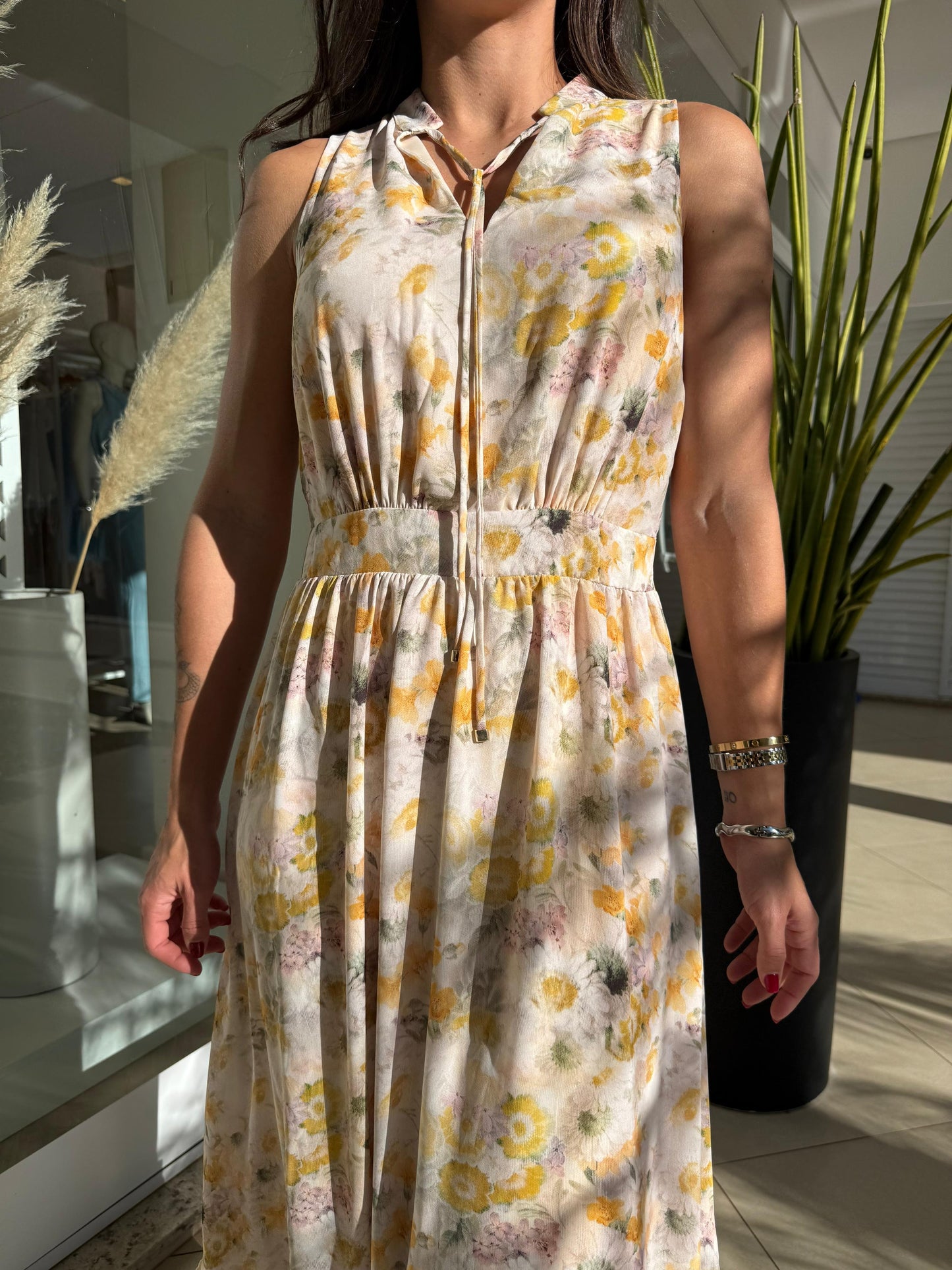 Vestido longo Botânico
