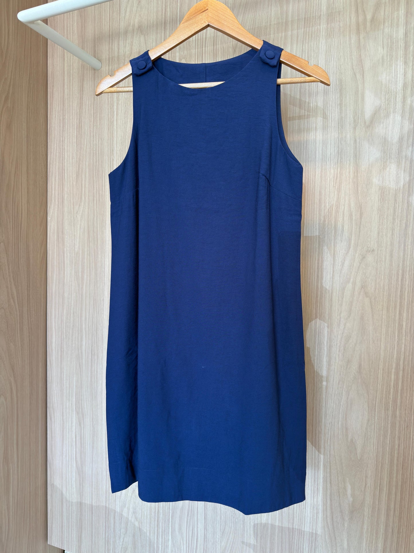 Vestido Azul Bic Curto Reto
