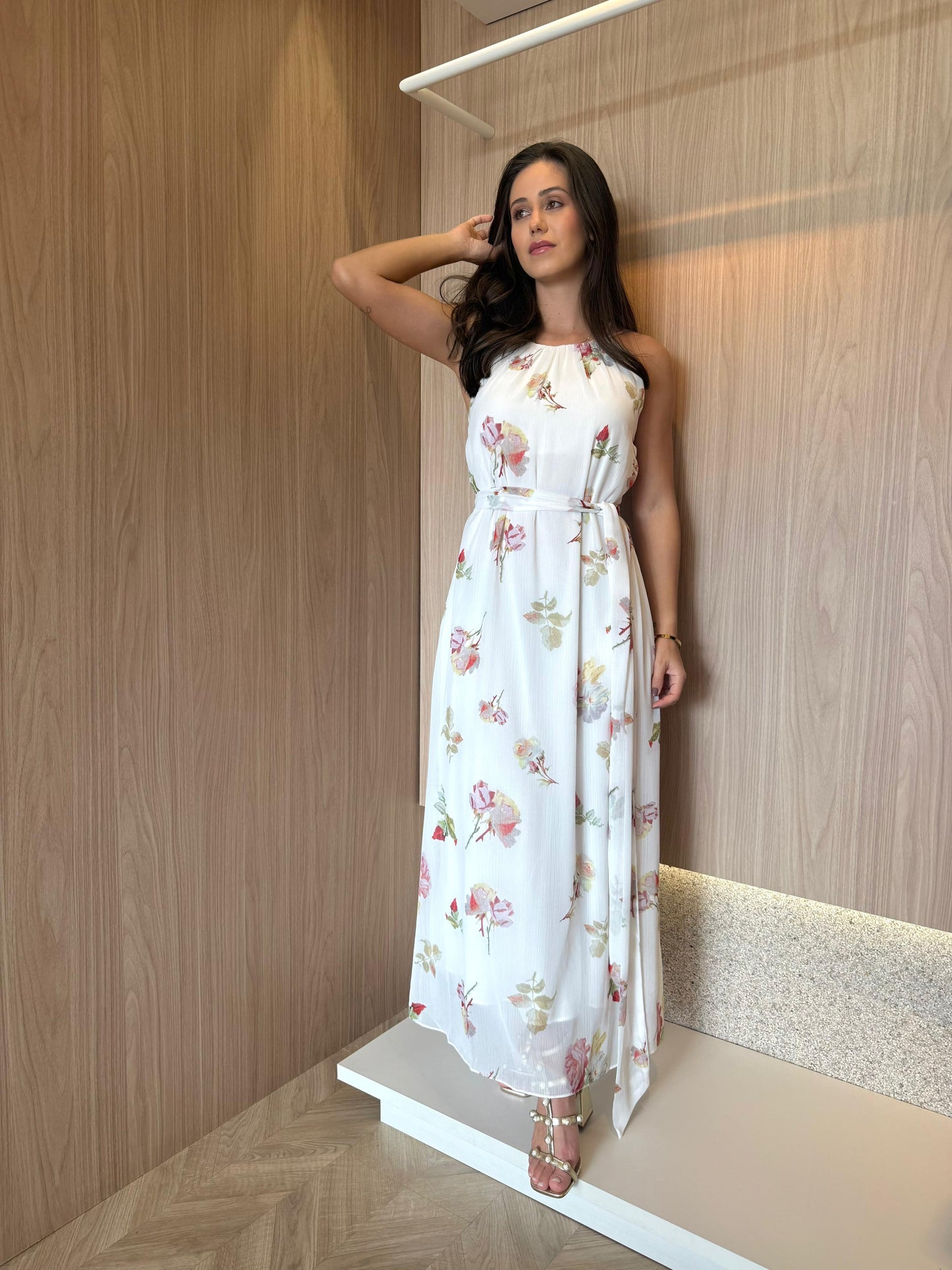 Vestido Off Floral Rose