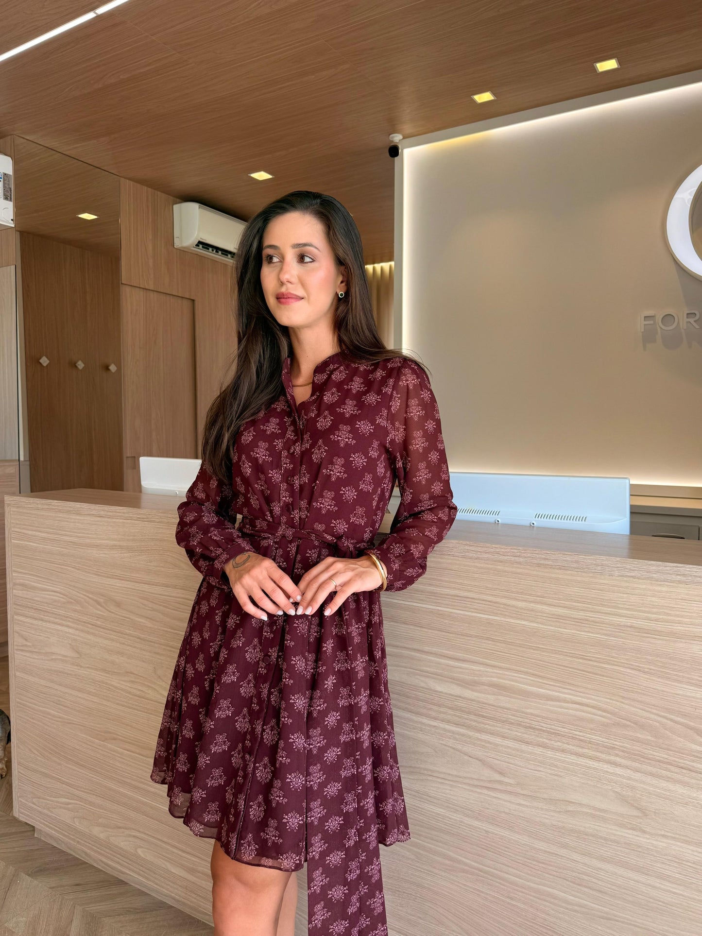 Vestido curto Rosa chá