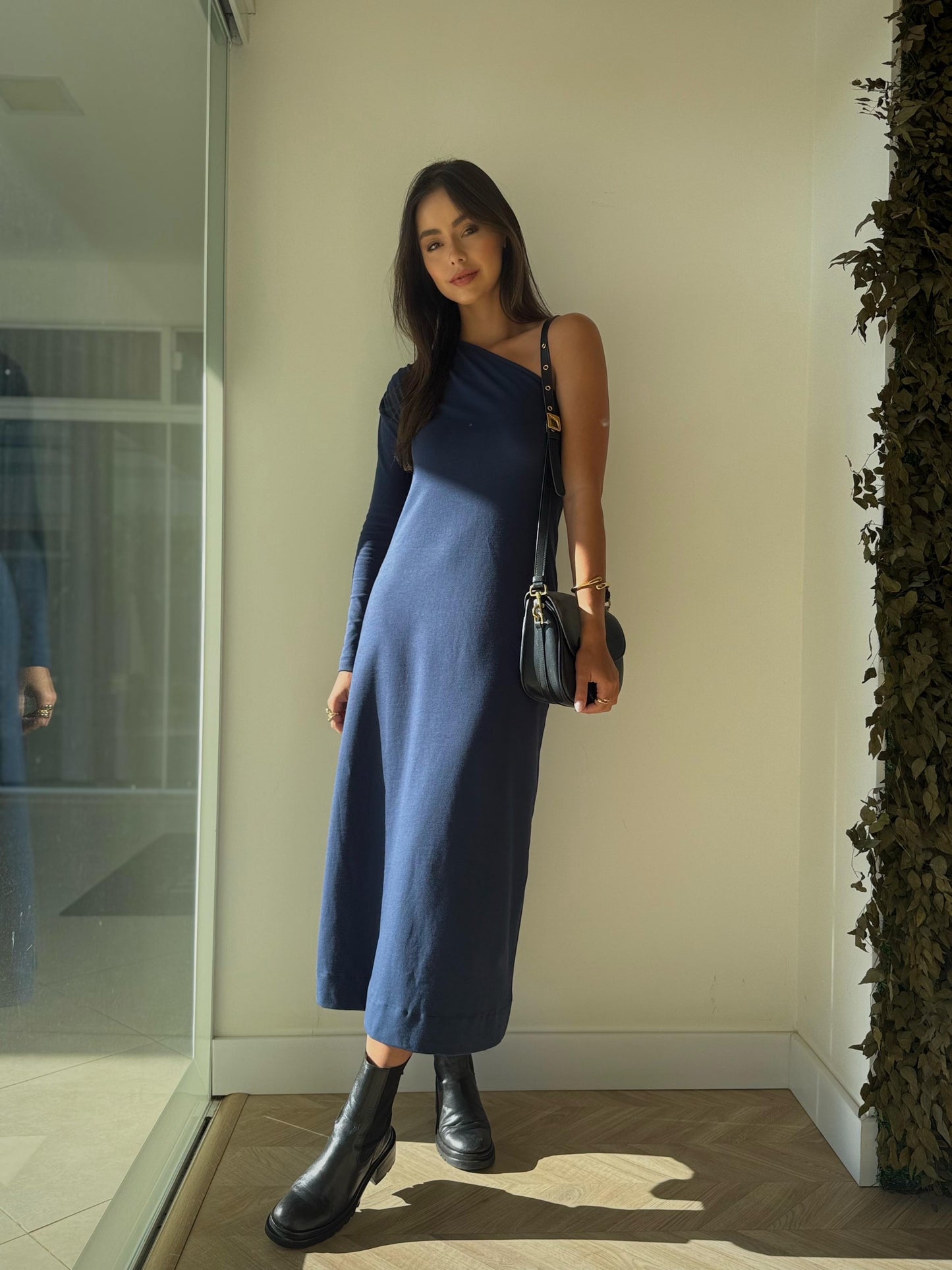 Vestido Manga Drapeada - cores