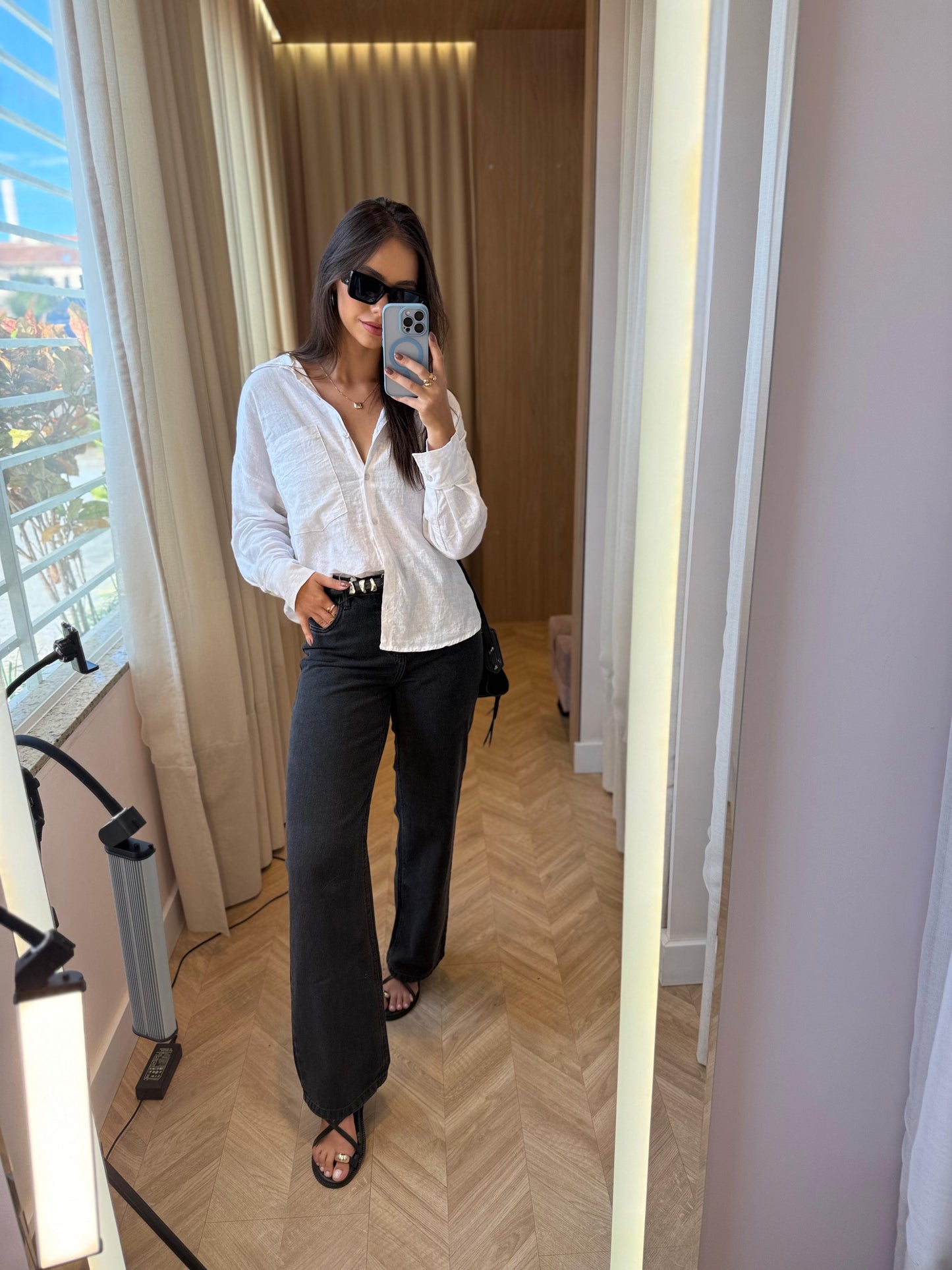 Calça wide leg preta vicky