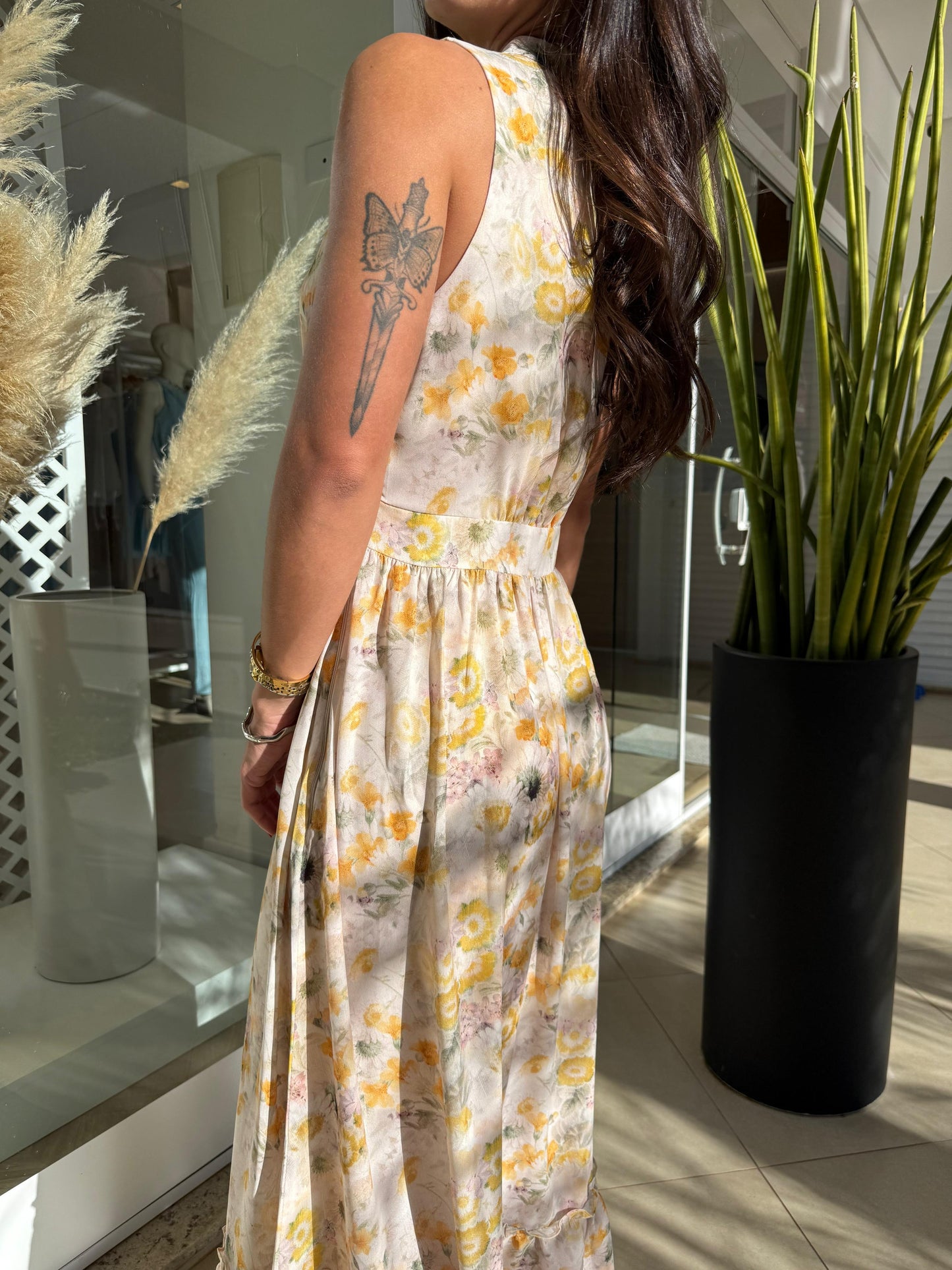 Vestido longo Botânico