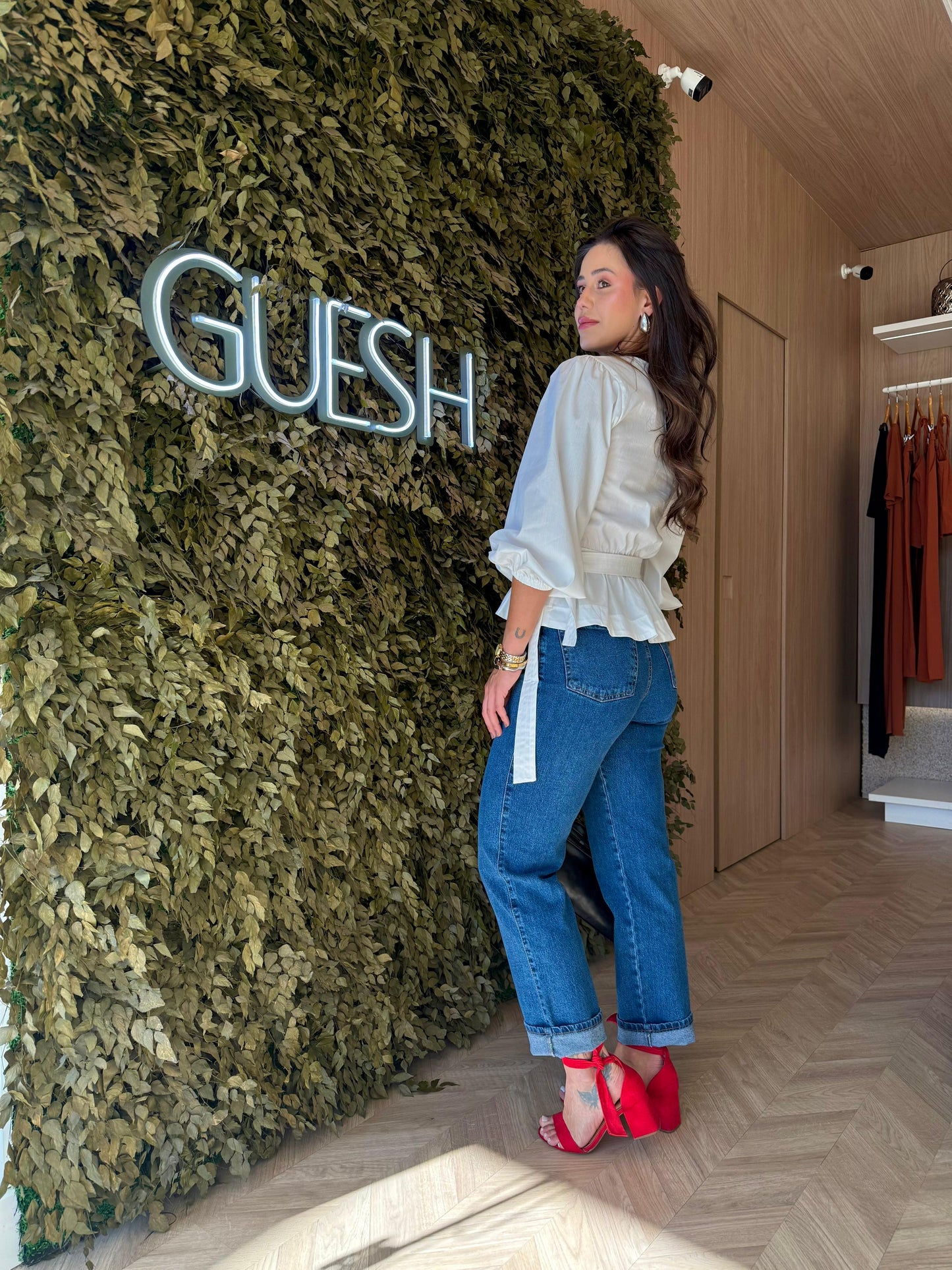 Calça Reta Jeans Médio Marcela