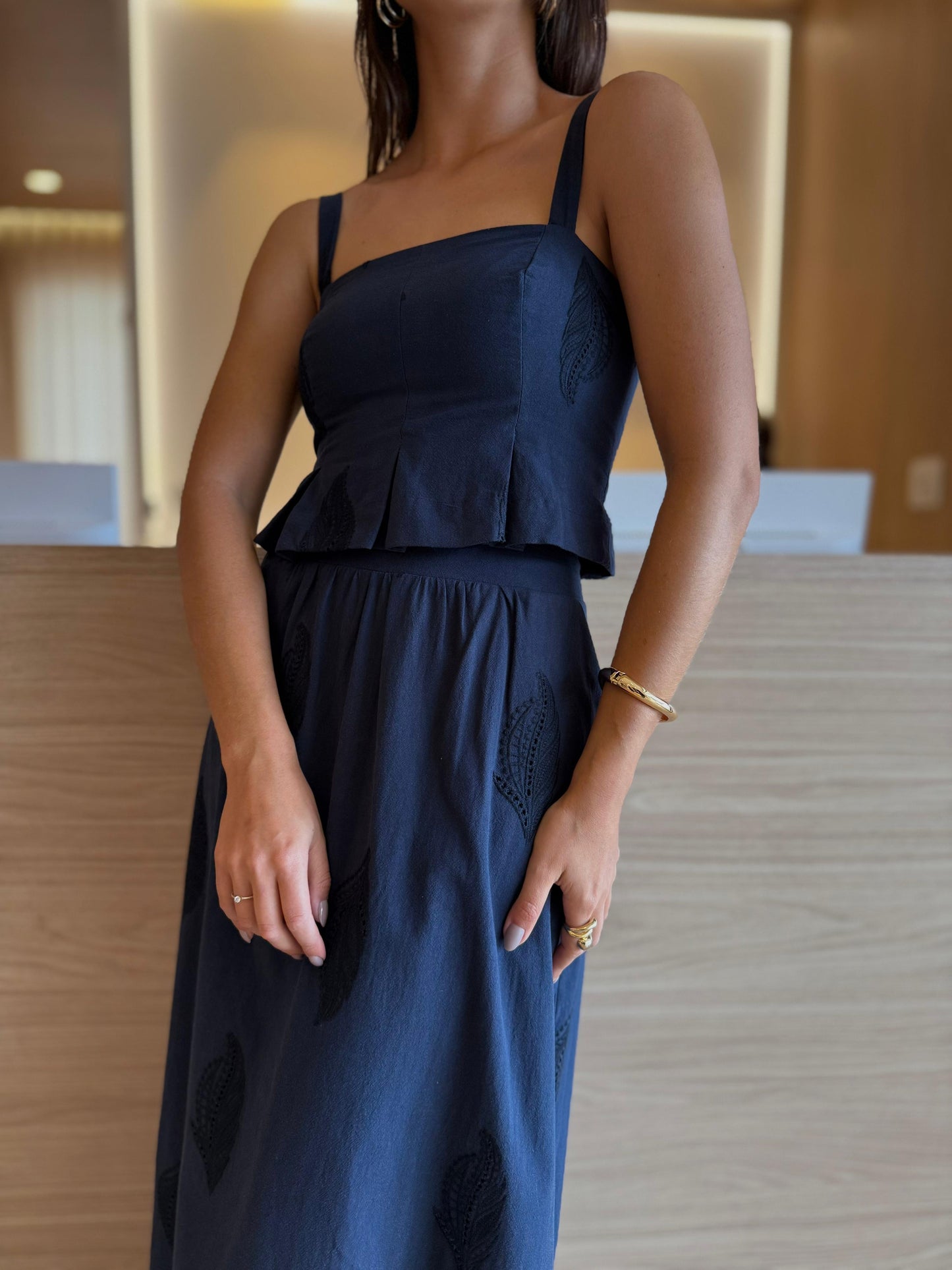 Cropped Bordado Celeste - cores