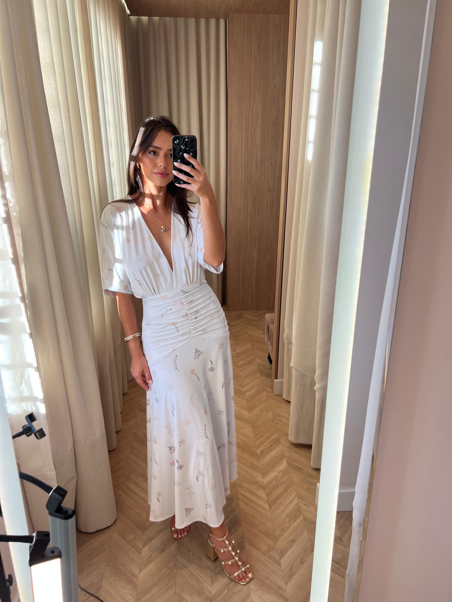 Vestido Longo Estampado Jardim