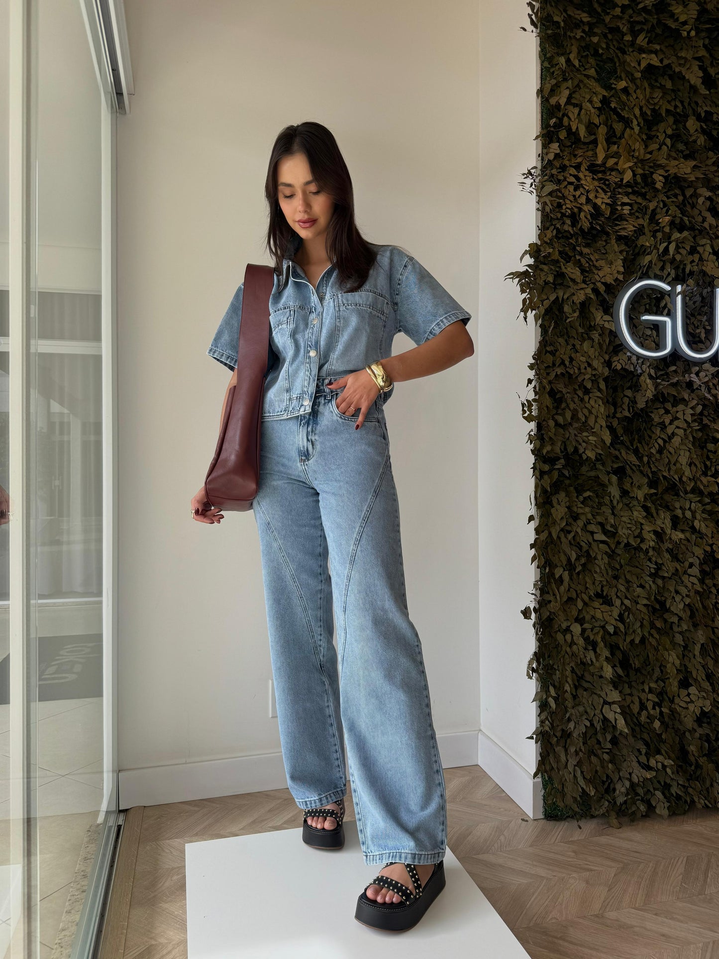 Calça Reta Jeans Malu