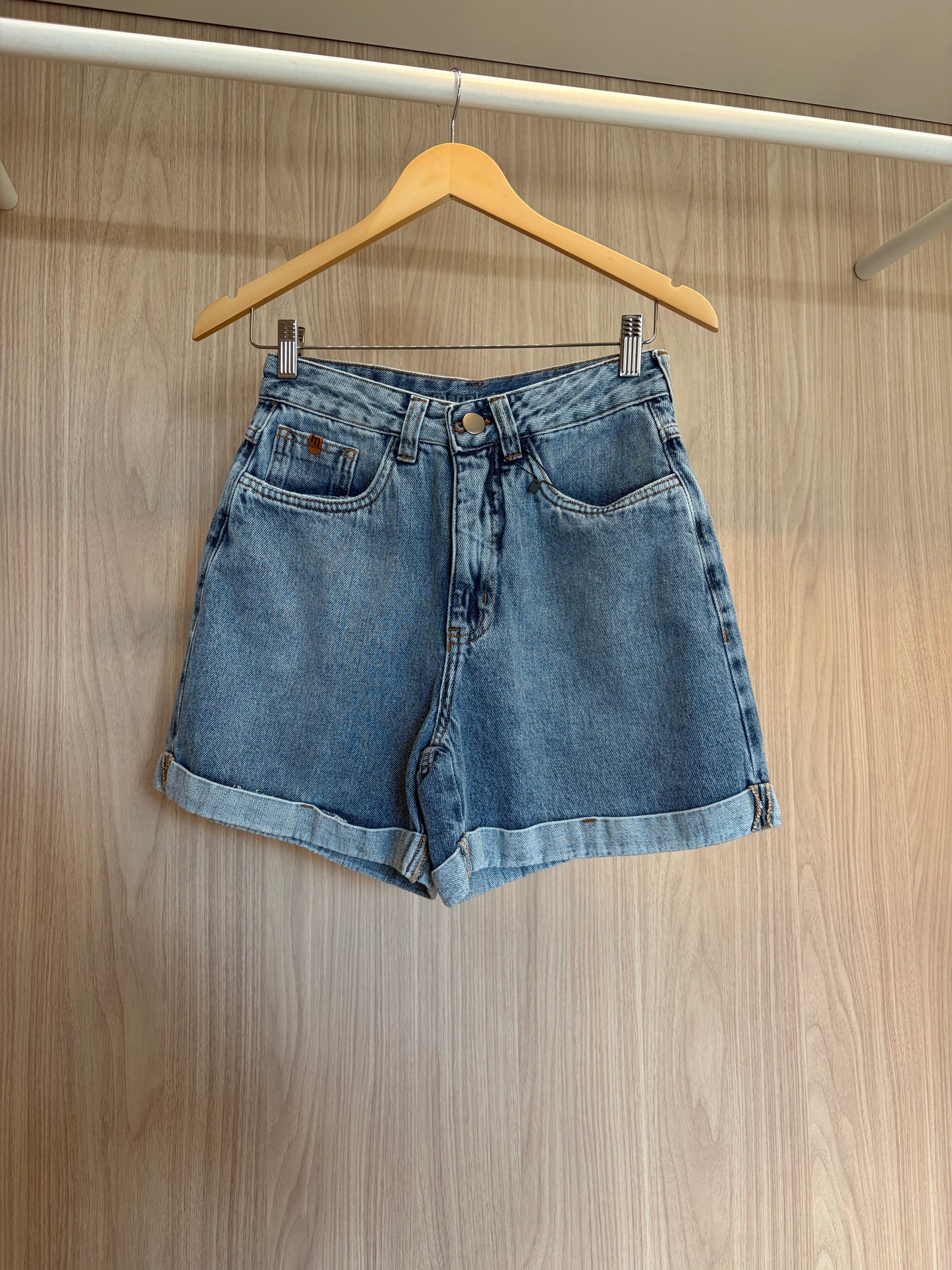 Shorts Cós Alto Jeans Claro Alicia