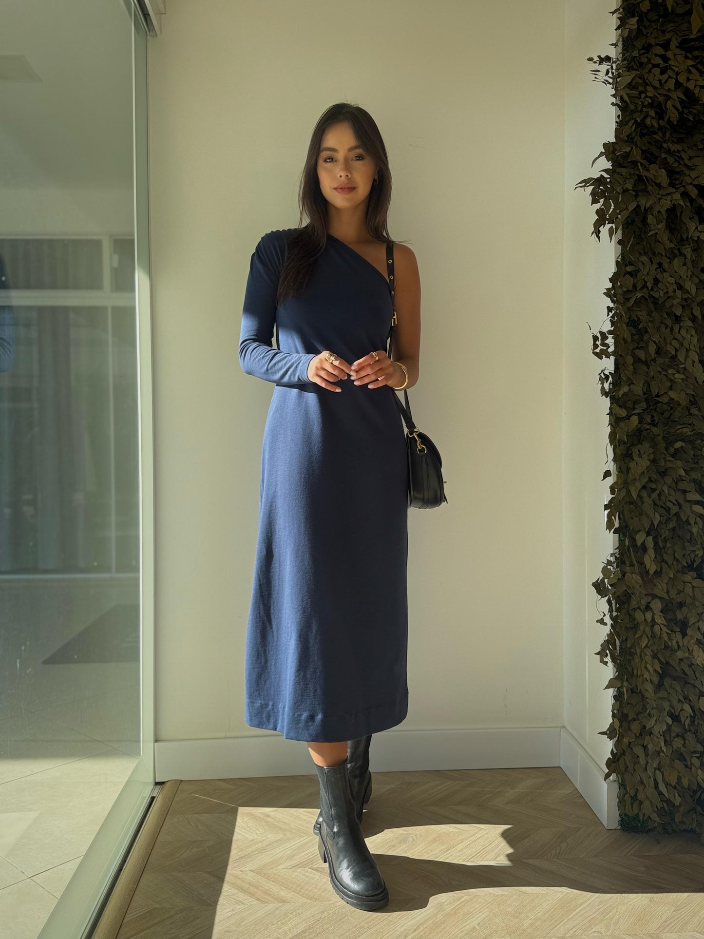 Vestido Manga Drapeada - cores