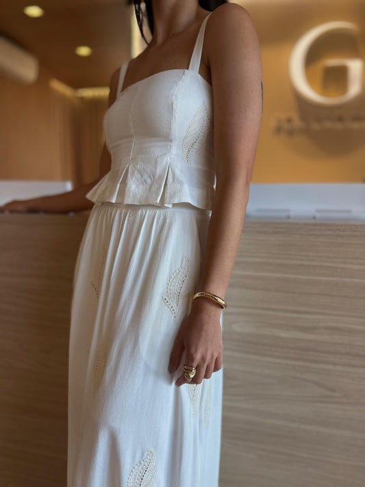 Cropped Bordado Celeste - cores