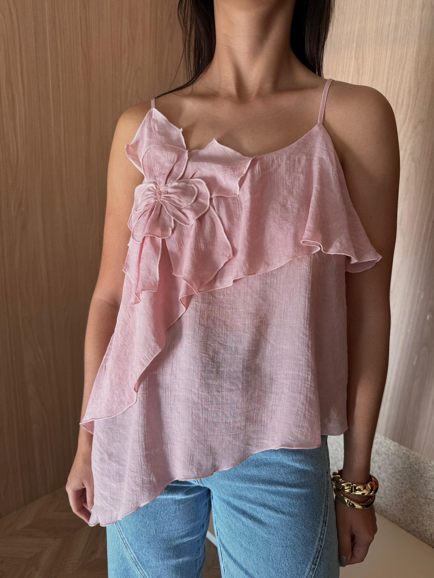 Blusa c/flor Jasmin Rosa