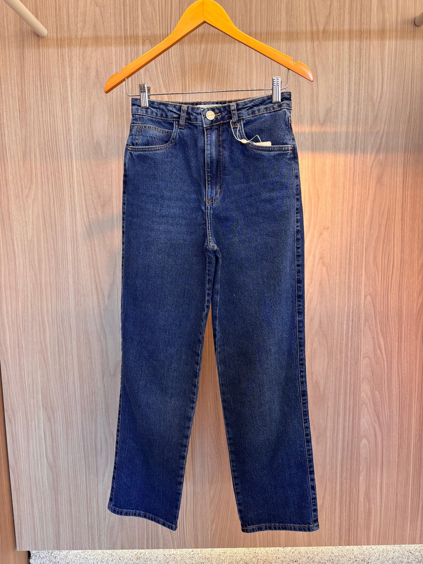 Calça Reta Jeans Médio Marcela