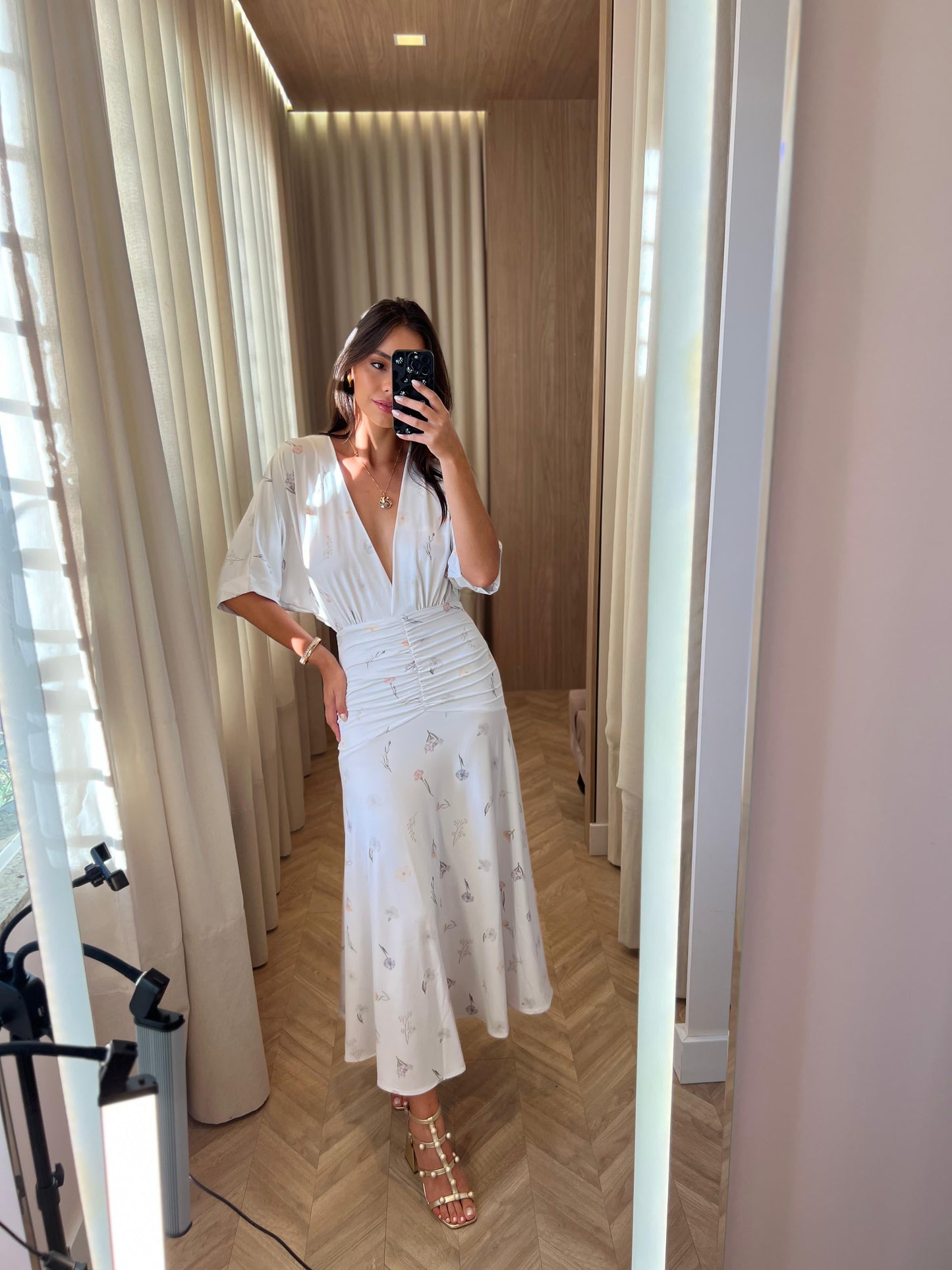 Vestido Longo Estampado Jardim