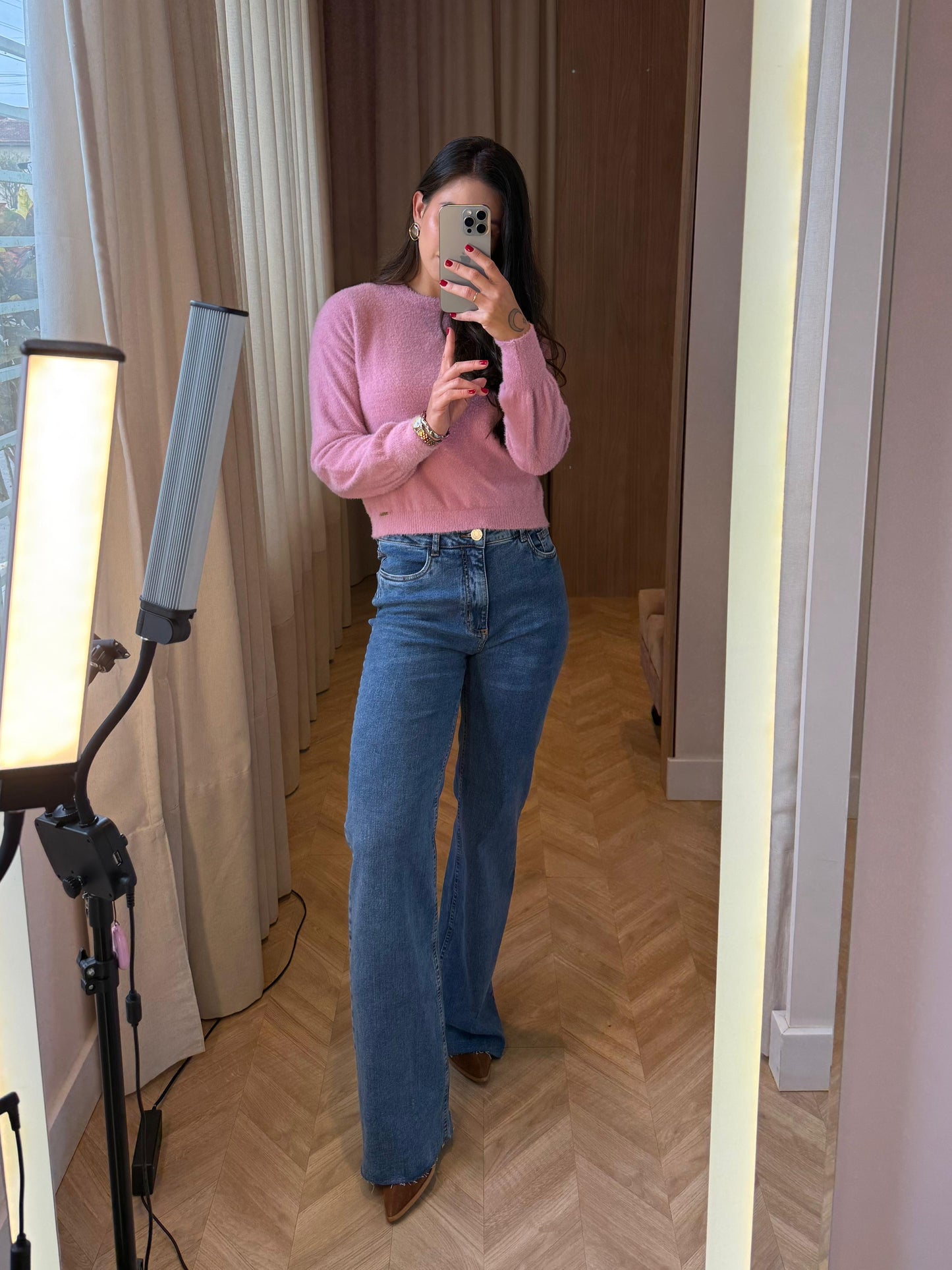 Calça Jeans wide slim - cores