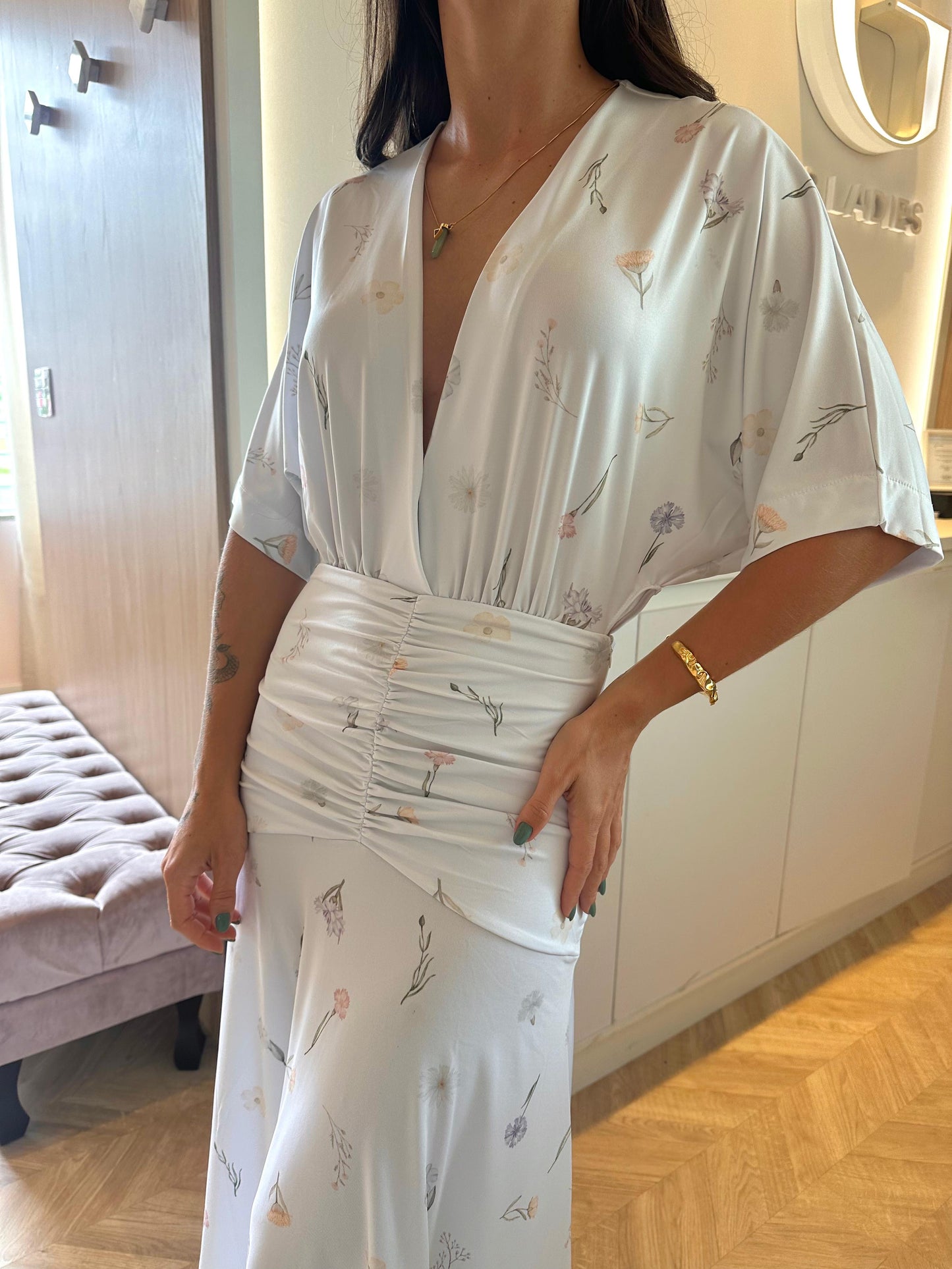 Vestido Longo Estampado Jardim