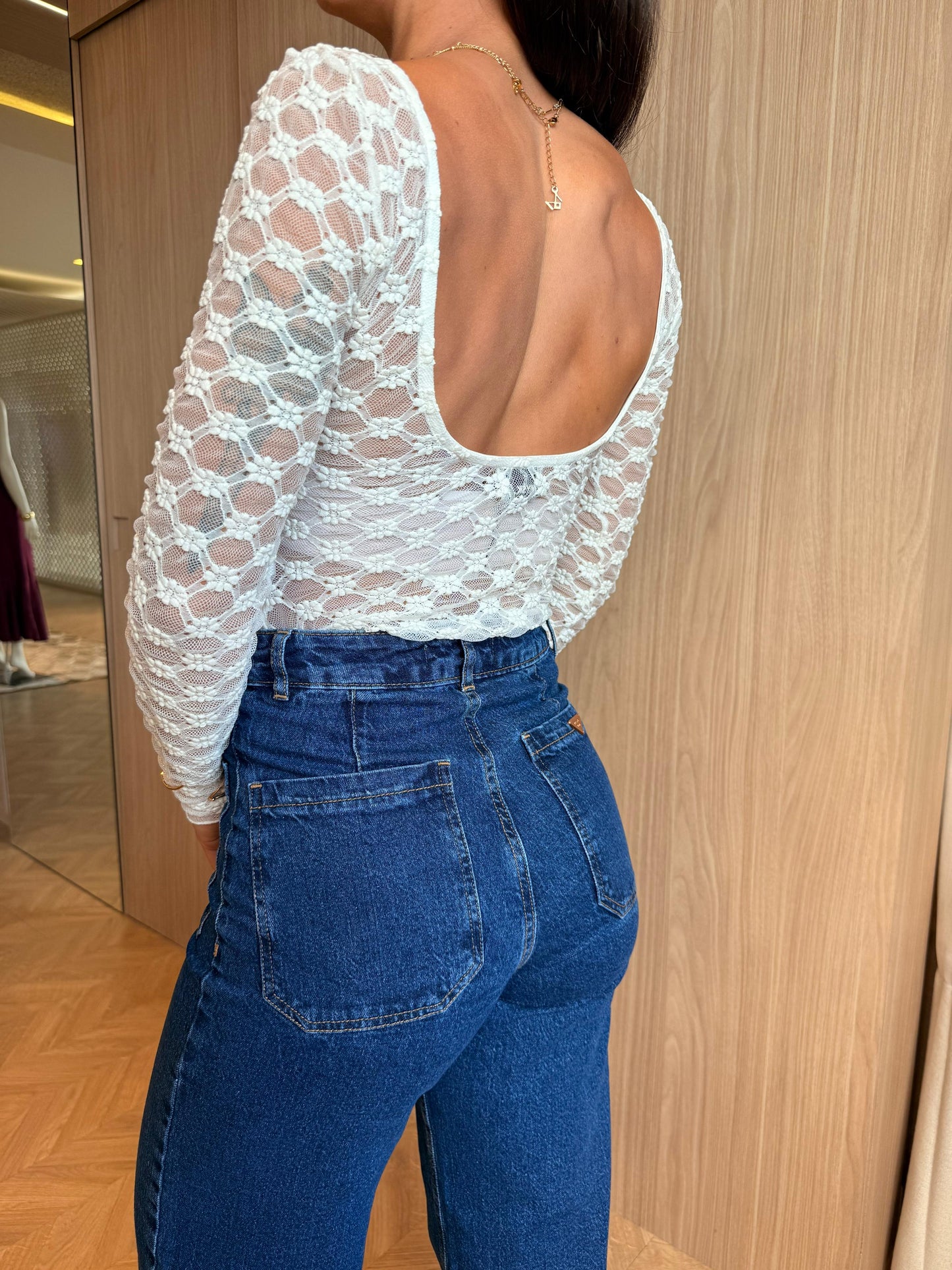 Blusa Frente única Branca texturizada