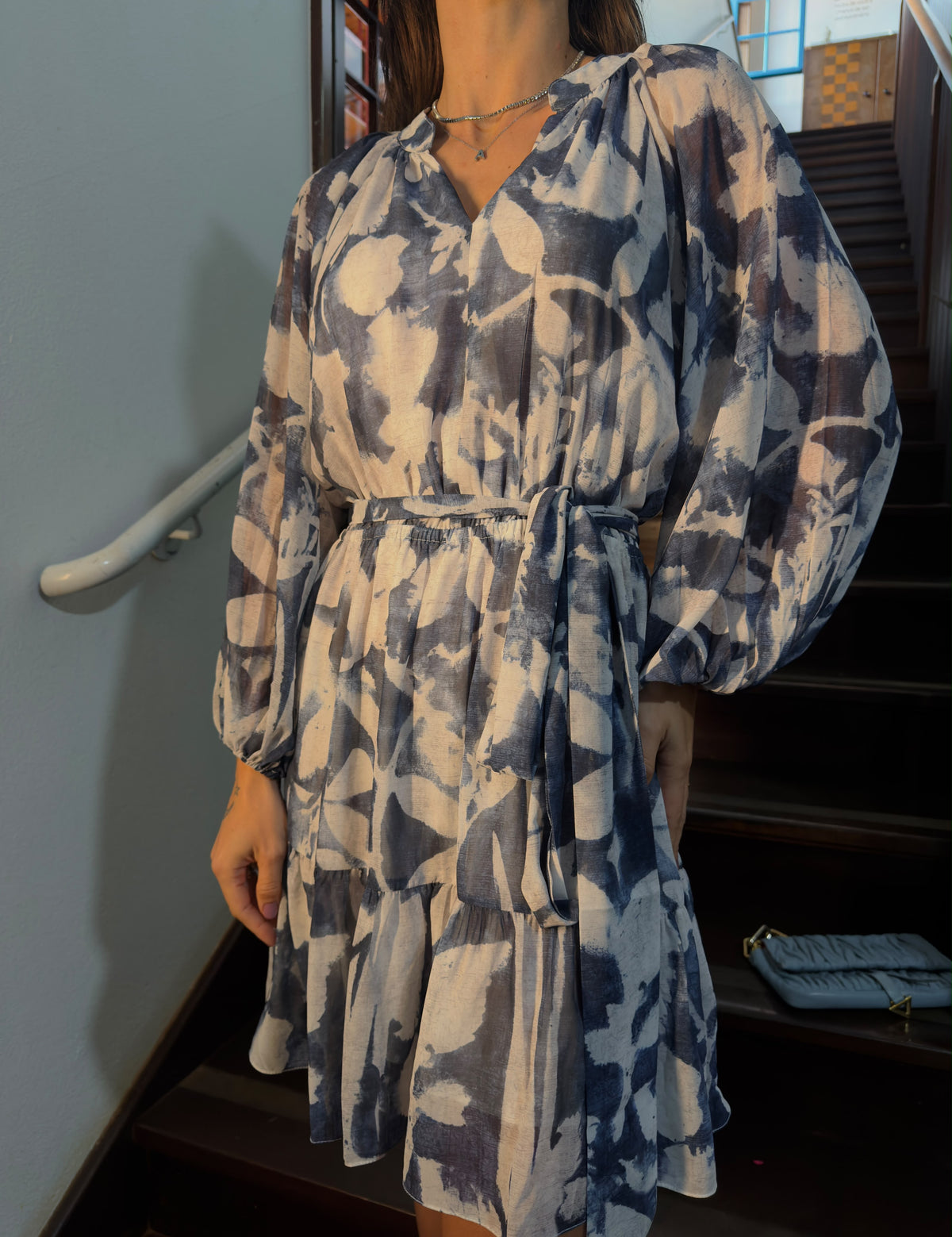 Vestido Estampado Marinho