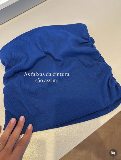 vestido c/drapeado removível - cores