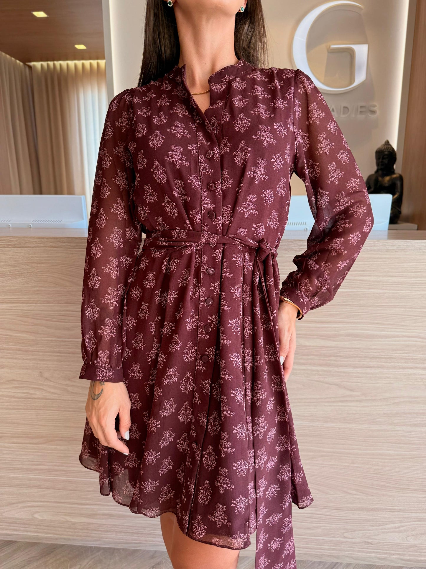 Vestido curto Rosa chá