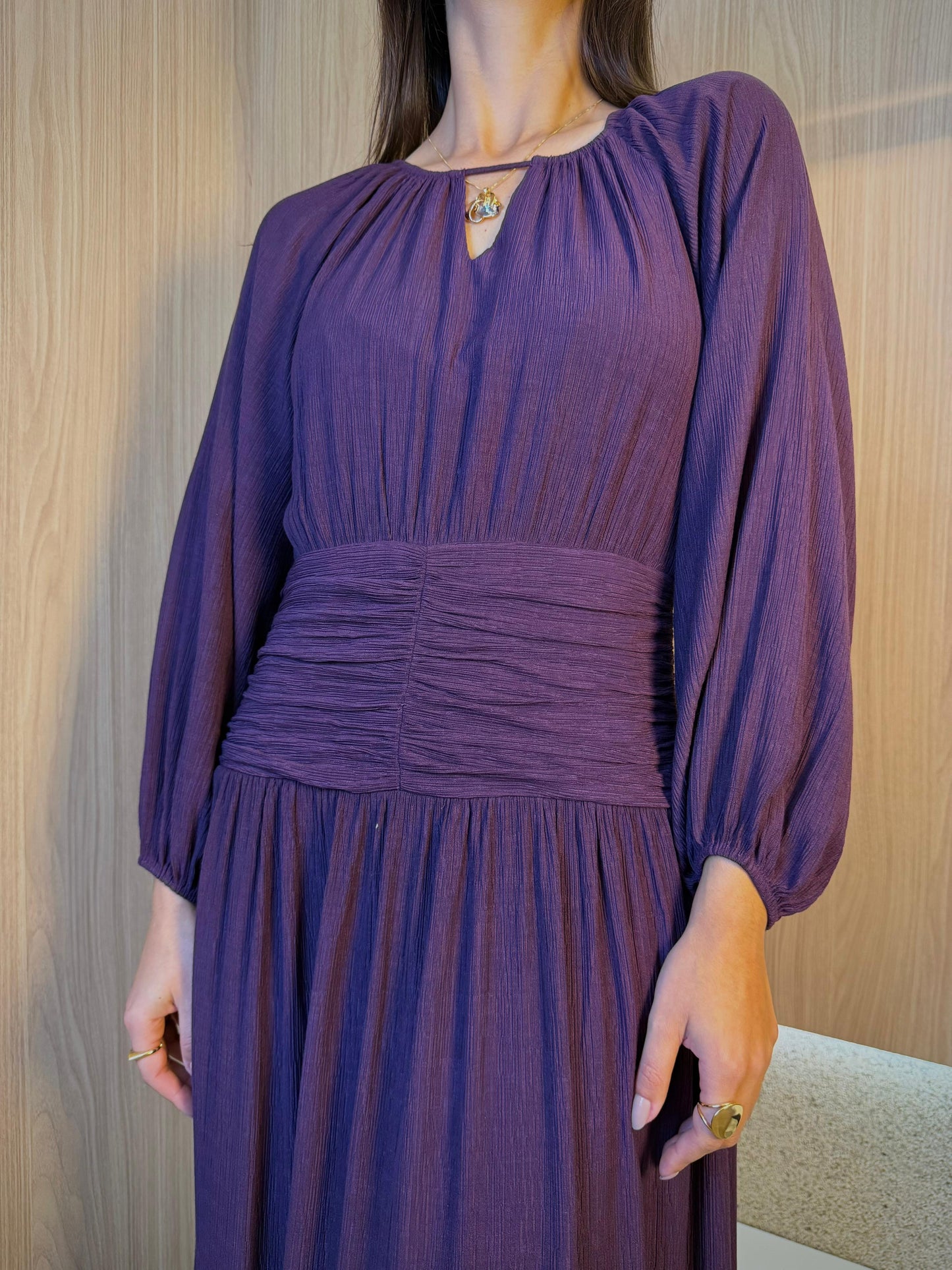 Vestido Carmel Drapeado Cabernet