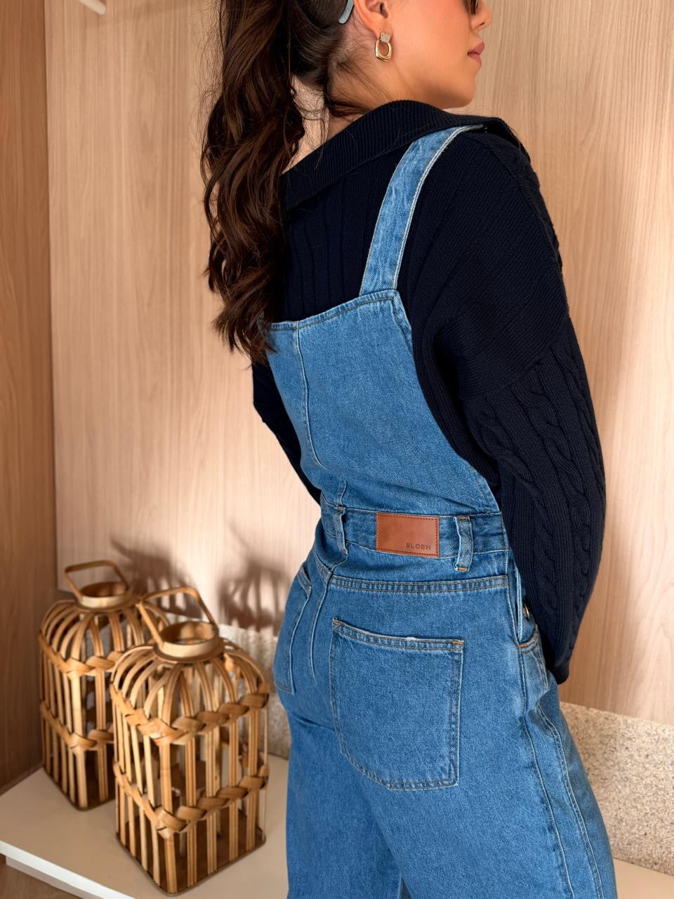 Jardineira Jeans Longa