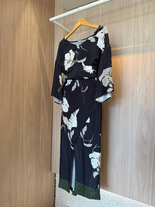 Saia Floral Orquidea Transpassada