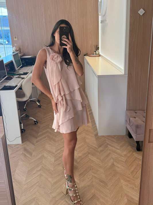 Vestido c/flor Jasmim - cores