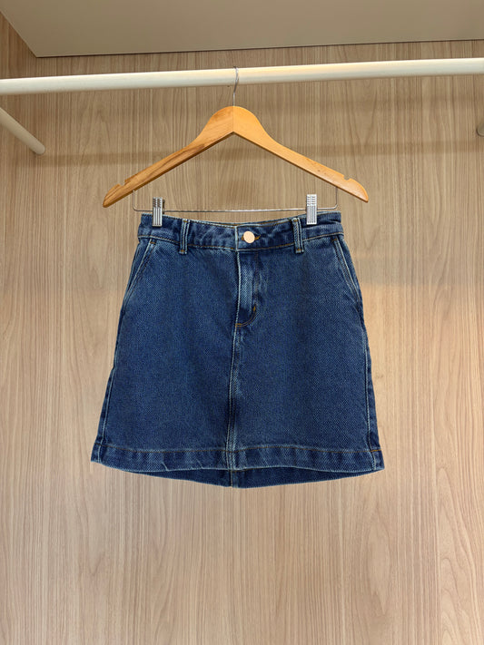 Saia Jeans Curta - lav. escura