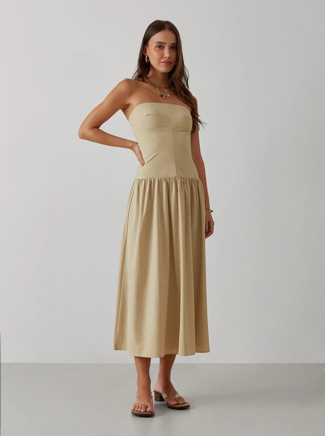 Vestido Zoe Bege