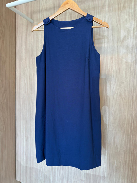 Vestido Azul Bic Curto Reto
