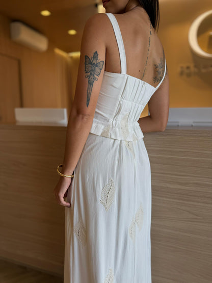 Cropped Bordado Celeste - cores