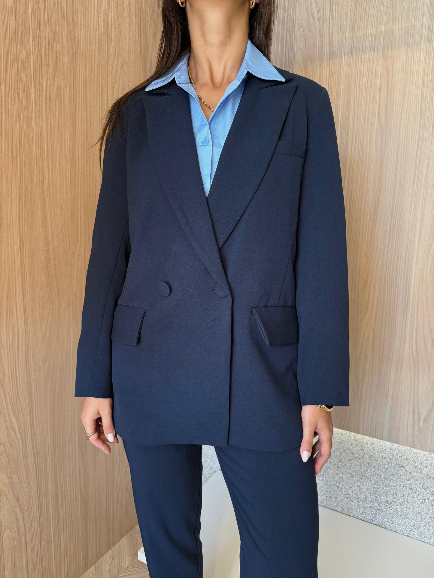 Blazer Alfaiataria Azul Profundo