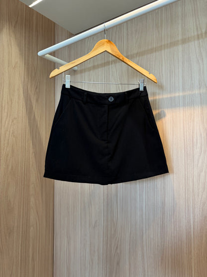 Short Saia Preto Alfaiataria