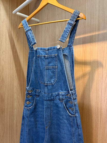 Jardineira Jeans Longa