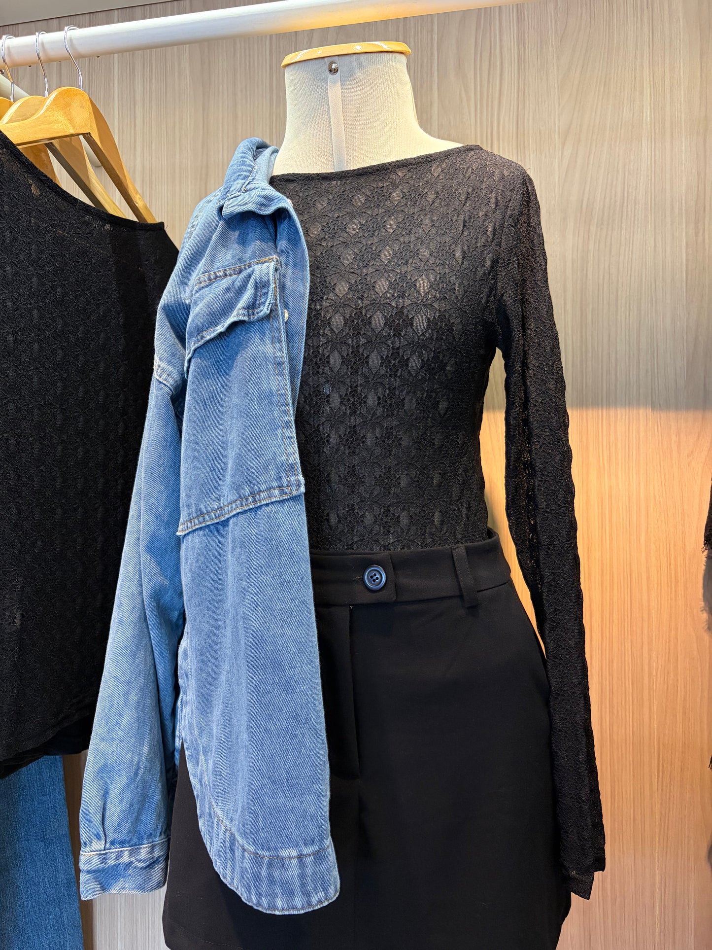 Blusa Renda Preta Ester