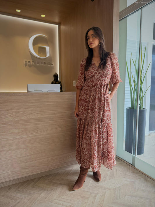 Vestido Paisley Terra c/ Amarração