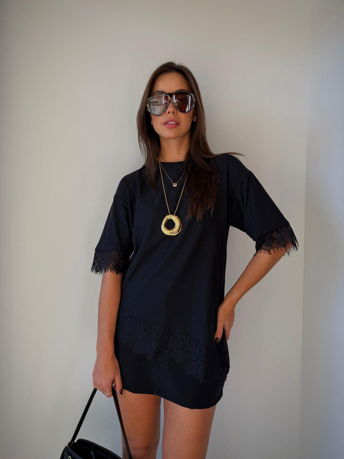 T-shirt c/Renda Preta Ester