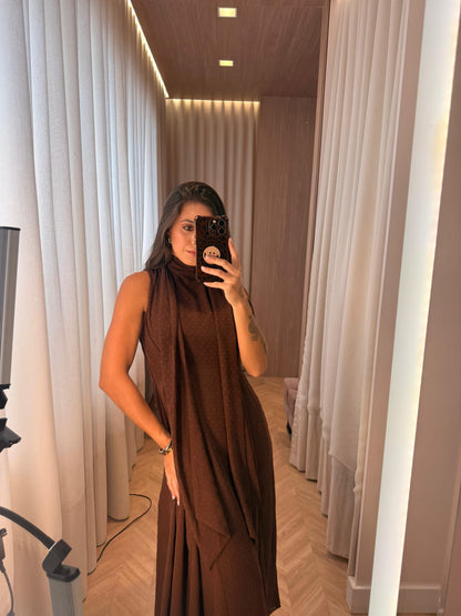Vestido Liso c/ gola gravata - cores