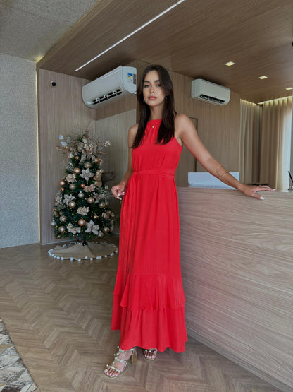 Vestido Longo Escarlate