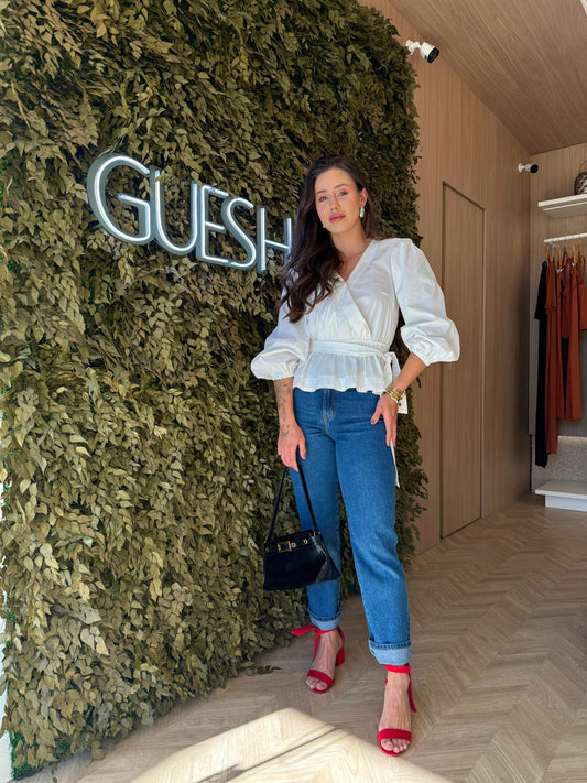 Calça Reta Jeans Médio Marcela