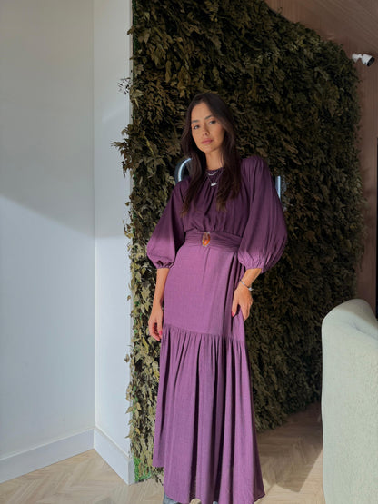 Vestido c/cinto ametista - Cores.
