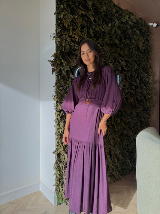 Vestido c/cinto ametista - Cores.