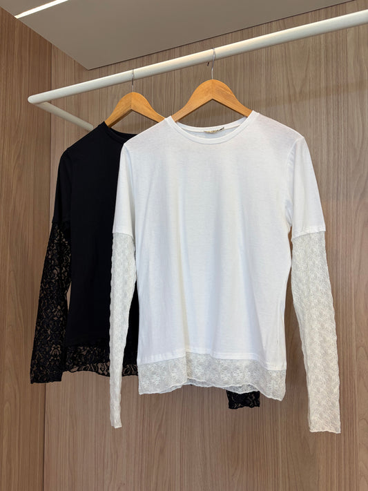 Blusa c/Renda Mg. Longa - cores