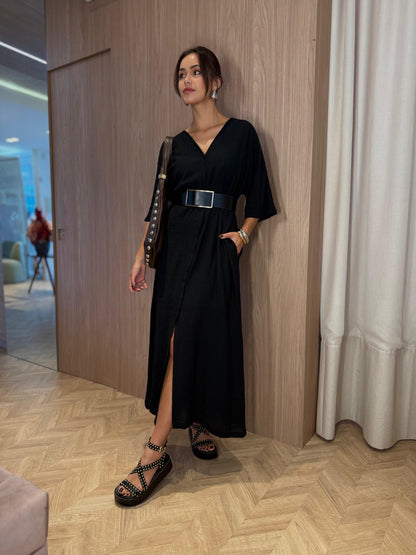 Vestido Liso c/faixa  - cores